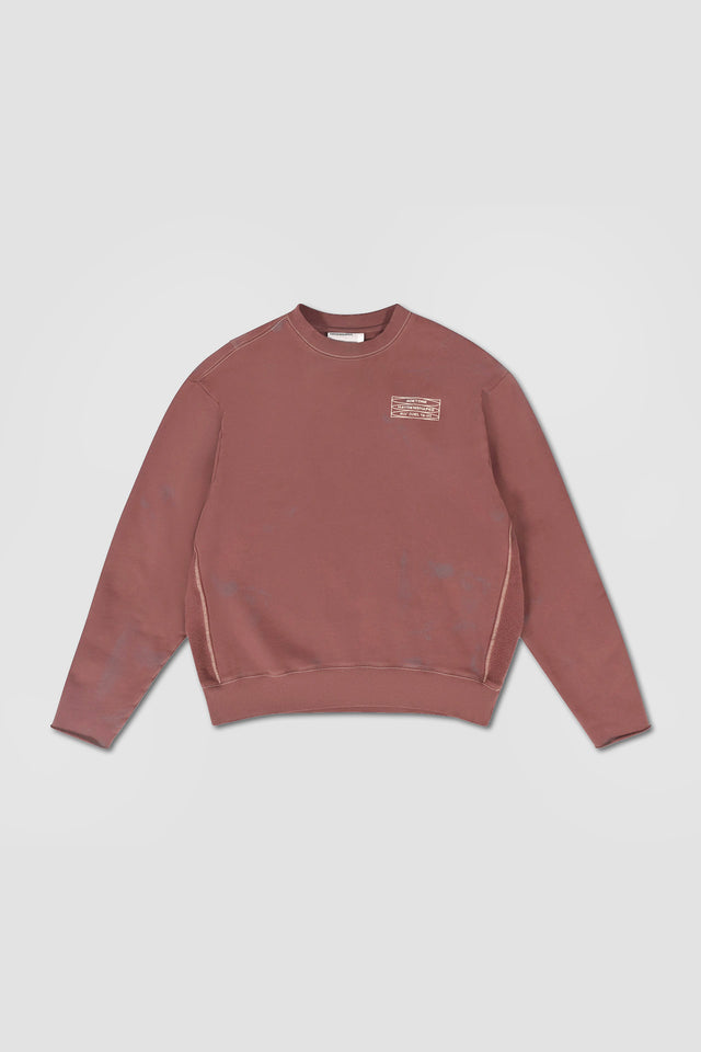 Cut Off Crew Sweater - Burgundy Unisex