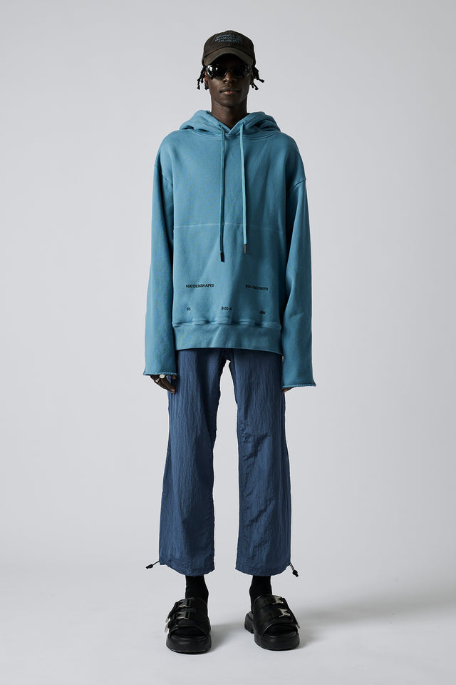 Waves Per Hour Cut Off Hooded Sweater - Ocean Blue