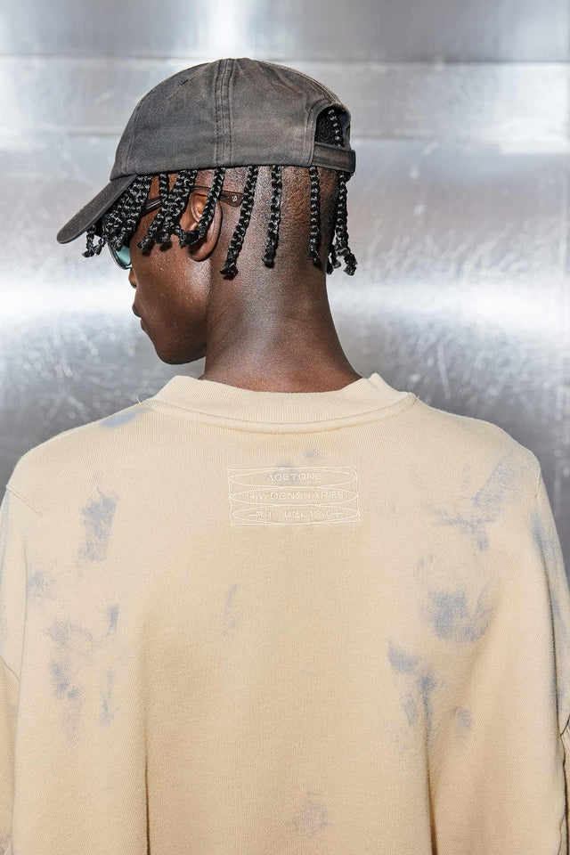 Cut Off Crew Sweater - Ash Brown Spray