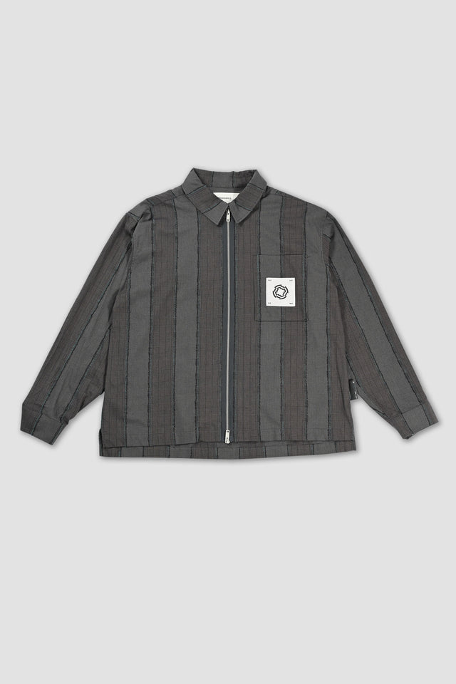 Dark Check LS Zip Shirt