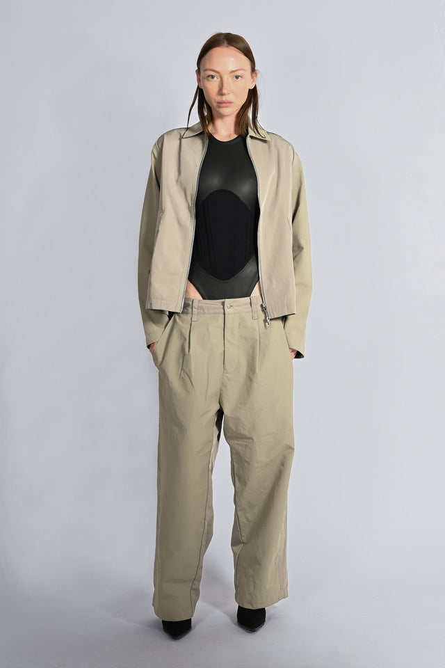 Wave Seam Cropped Jacket Unisex