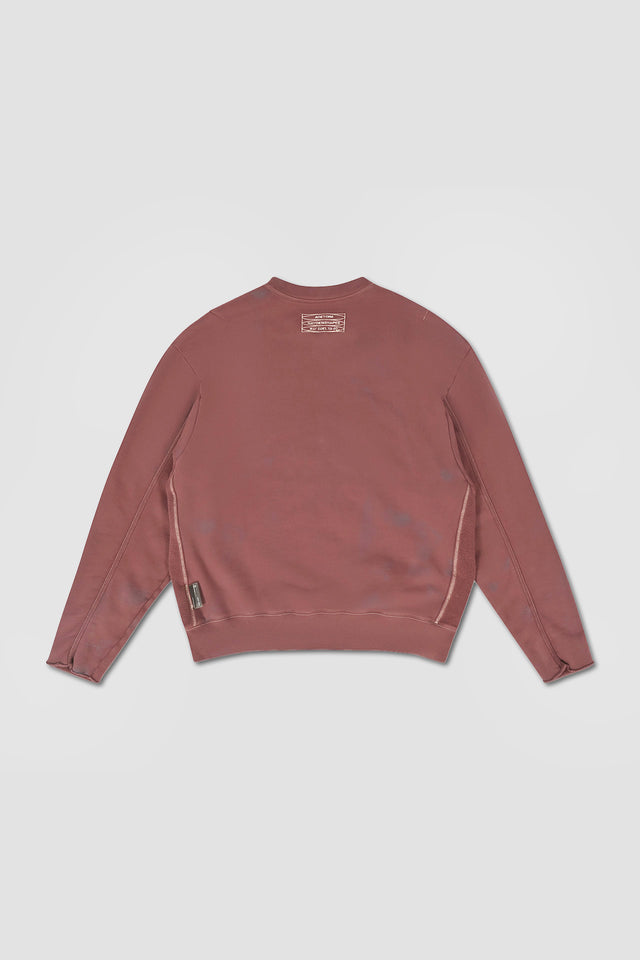 Cut Off Crew Sweater - Burgundy