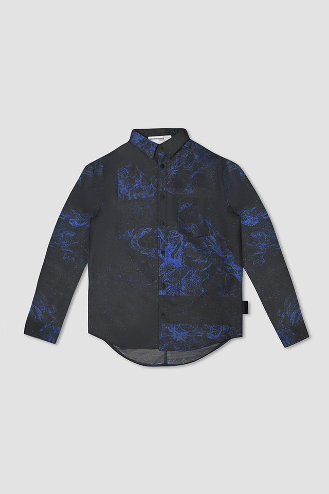 LS Sheer Black Sea Button up Shirt Unisex