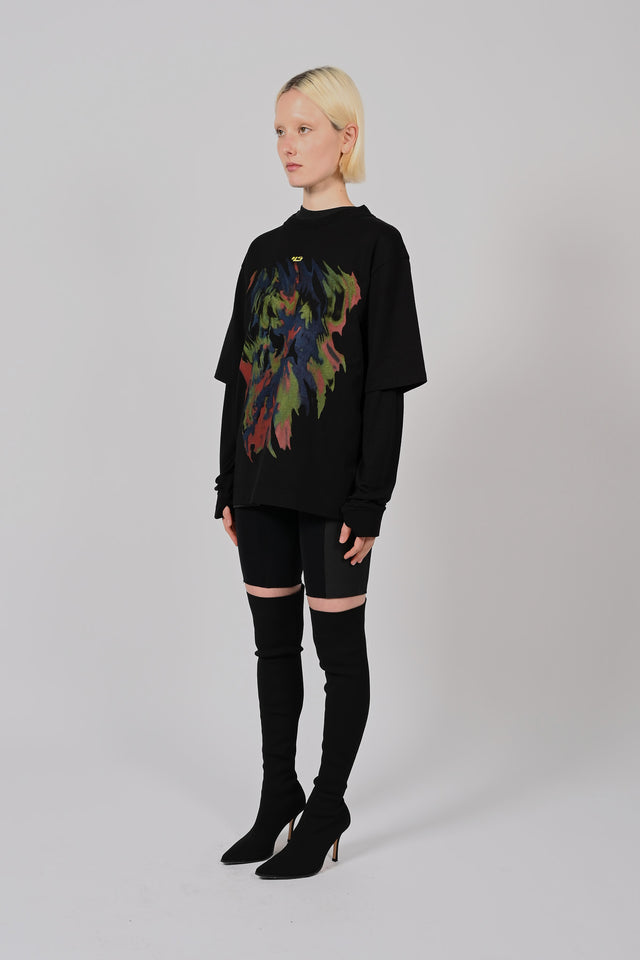 LS Double Tee Bleached Flame Unisex