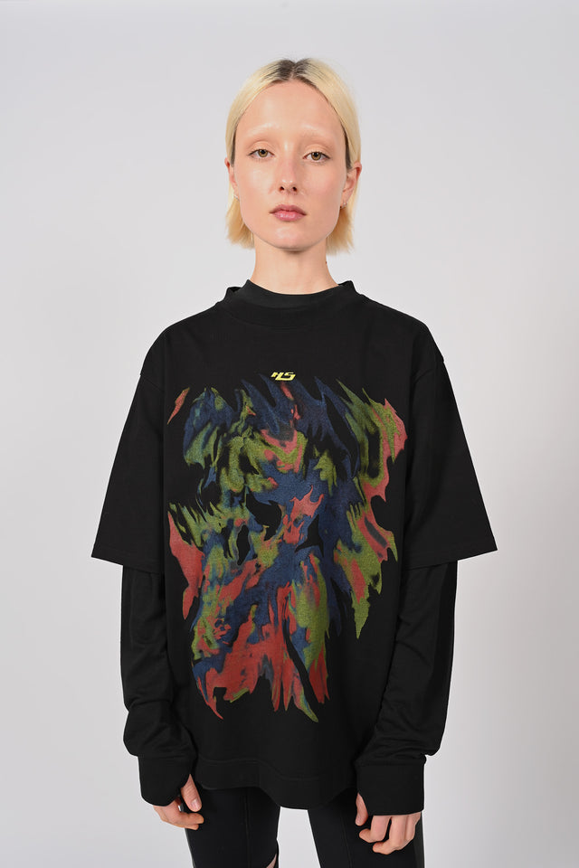 LS Double Tee Bleached Flame Unisex